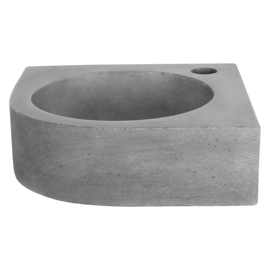 Cleo fonteinset - Beton donkergrijs - Kraan kruis rood koper