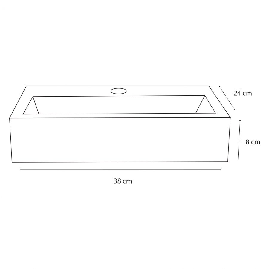 Flat fonteinset - Beton lichtgrijs - Kraan recht chroom