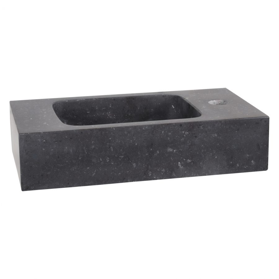 Fonteinset Bombai black - Natuursteen - Kraan gebogen rood koper