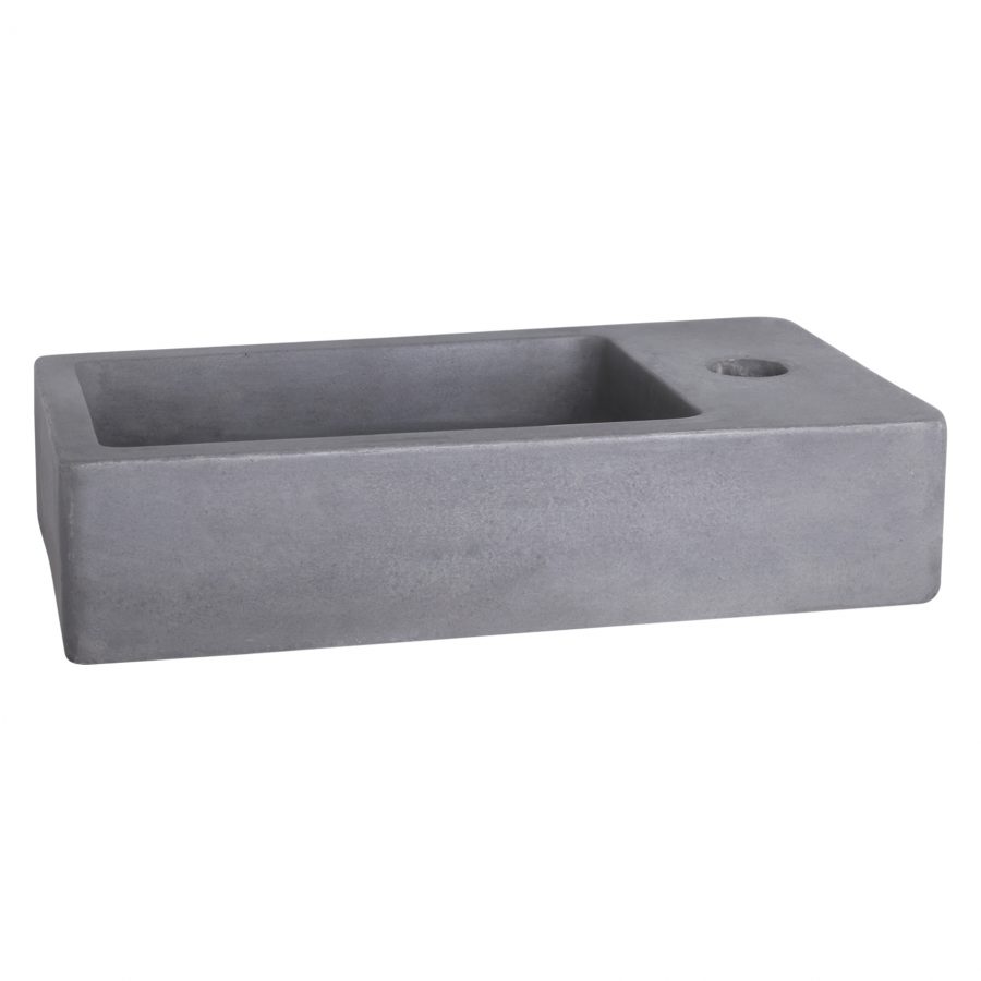 Force fonteinset - Beton donkergrijs - Kraan gebogen mat chroom