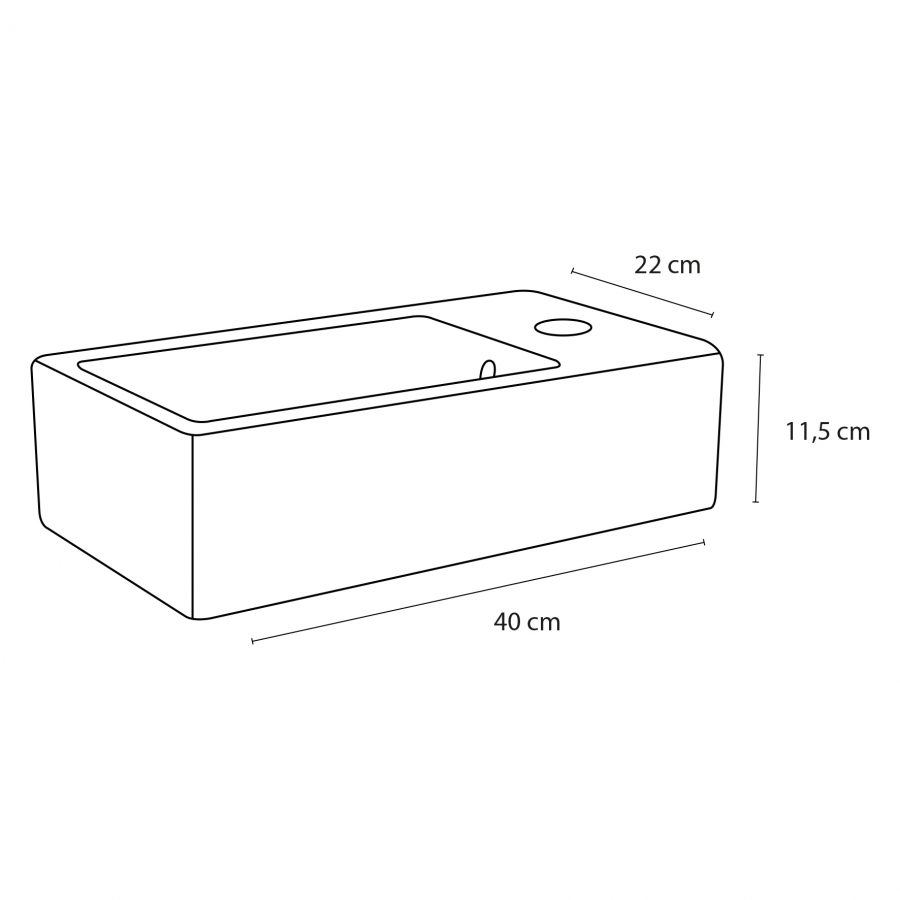 Force fonteinset - Keramiek - Kraan gebogen chroom