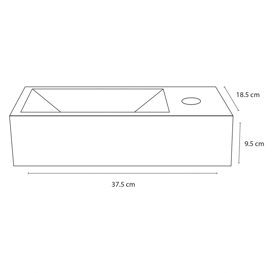 Helios fonteinset - Marmer - Kraan gebogen mat chroom