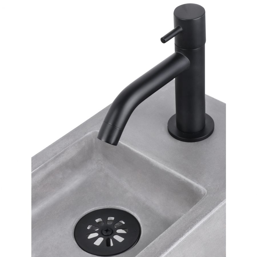 Koudwaterkraan - Gebogen mat zwart