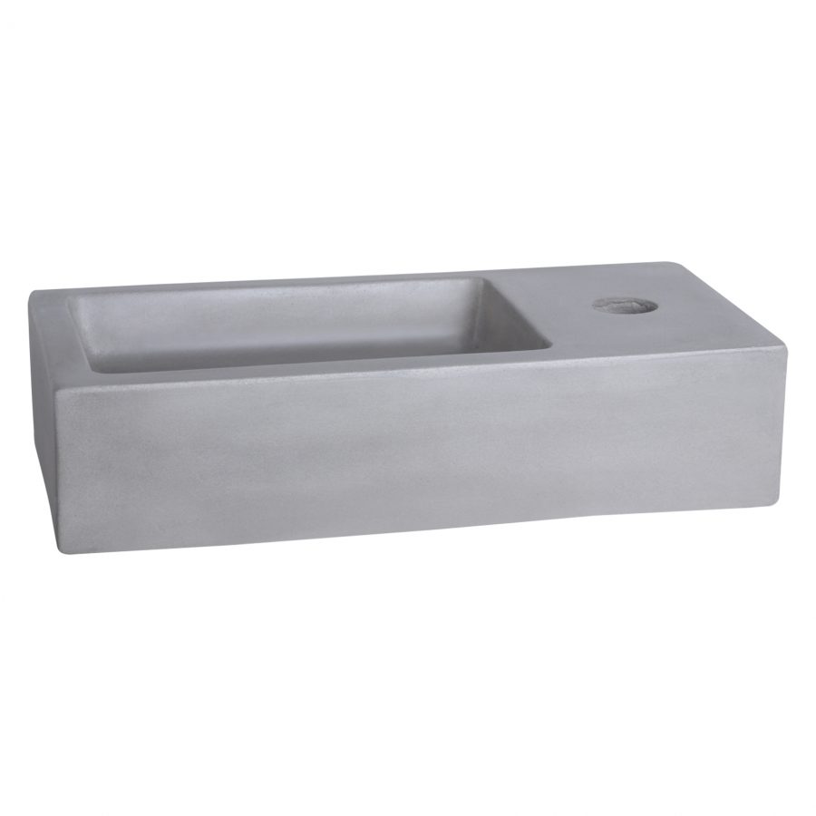 Ravo fonteinset - Beton lichtgrijs - Kraan gebogen rood koper