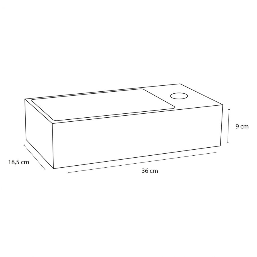 Solid fonteinset - Solid surface - Kraan gebogen mat goud