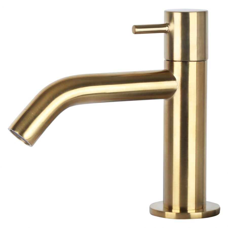 Solid fonteinset - Solid surface - Kraan gebogen mat goud