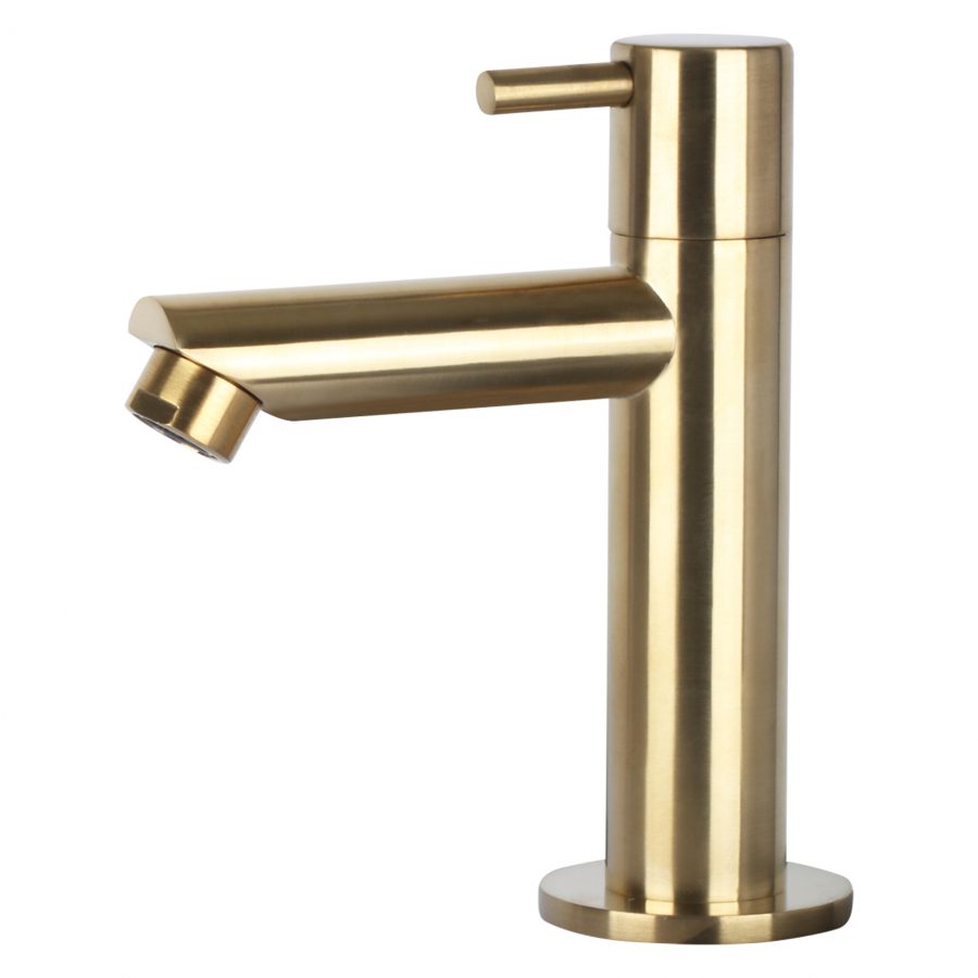 Solid fonteinset - Solid surface - Kraan recht mat goud