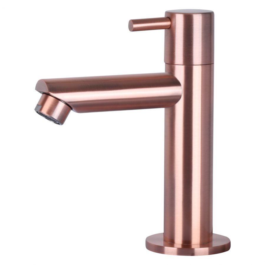 Solid fonteinset - Solid surface - Kraan recht rood koper