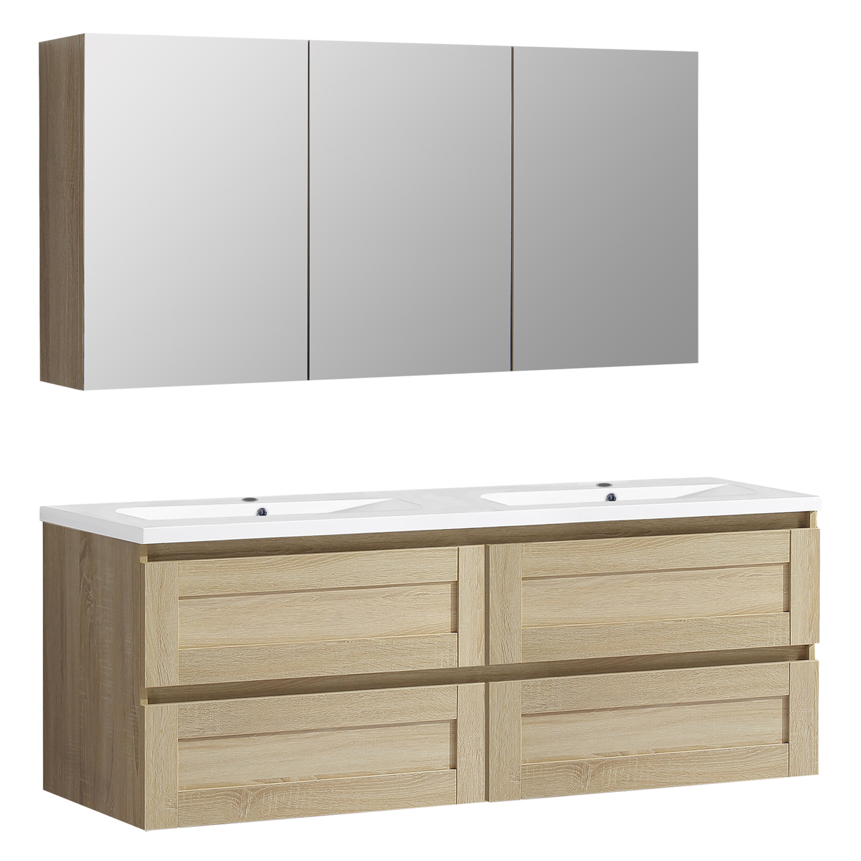 differnz Differnz Reno meubel set – 2 kraangaten FSC® – 120 cm – eiken